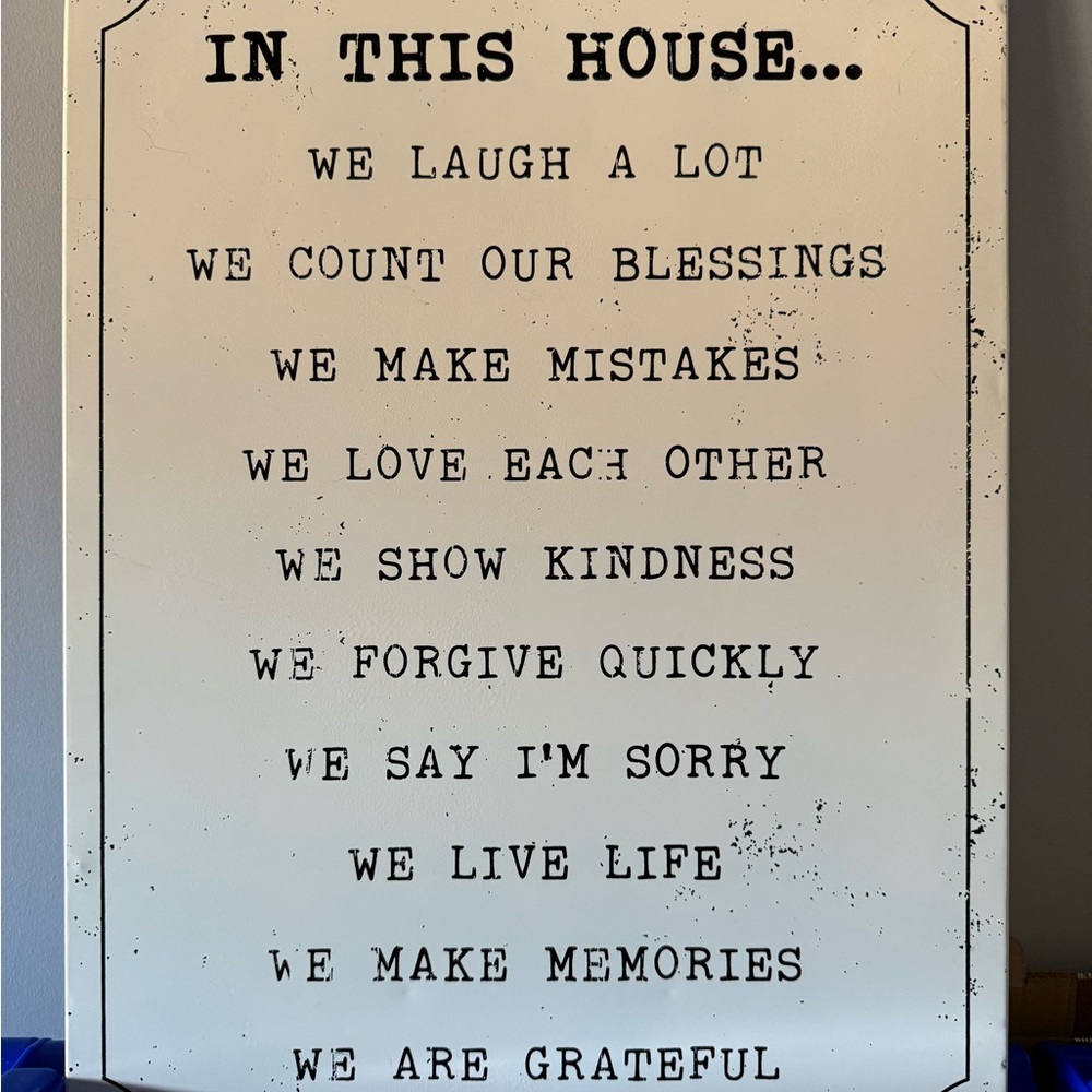 Inspirational Metal Wall Art Sign - Black and White